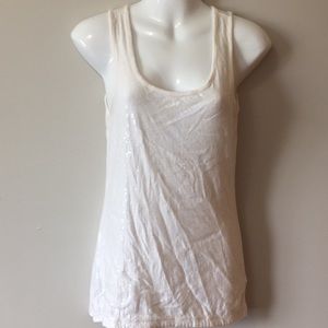 Women's Medium White Sequin Tank Top
